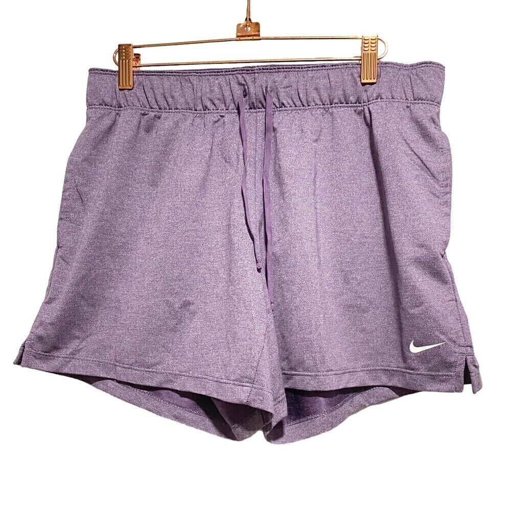 NikeDri-Fit Womens Athletic Shorts Pink Medium Mid Rise Elastic Waist Drawstring